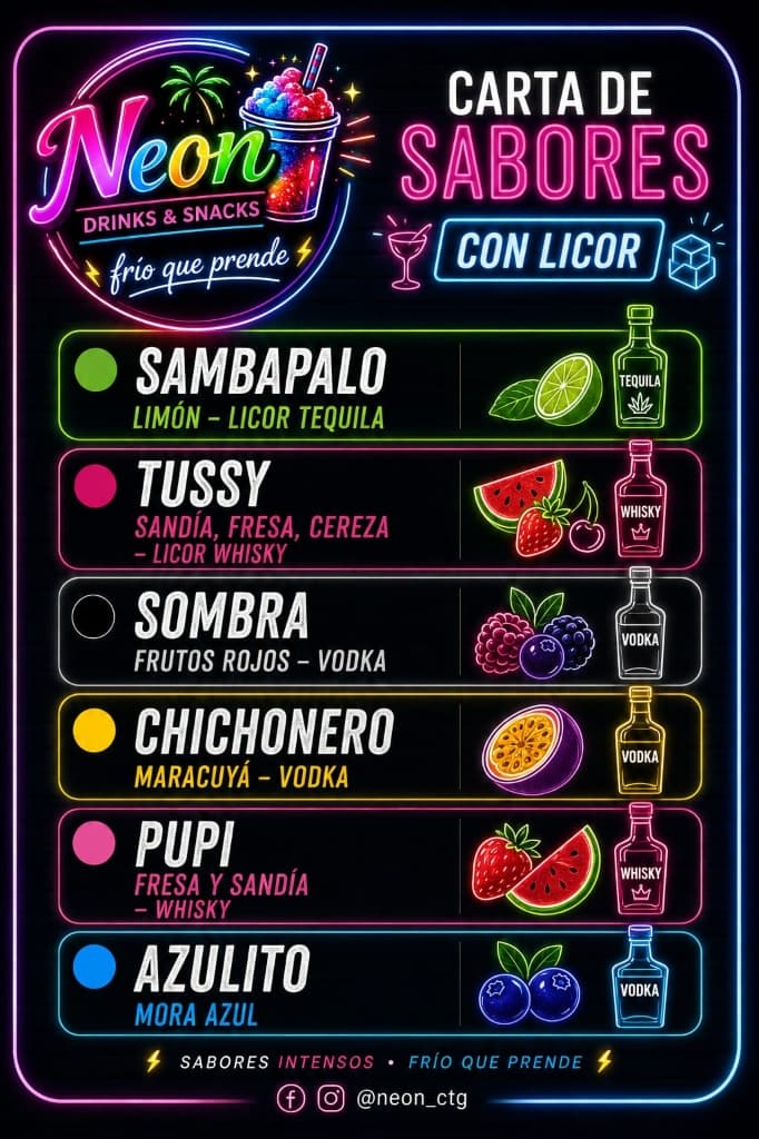Carta Coctelera Con Licor